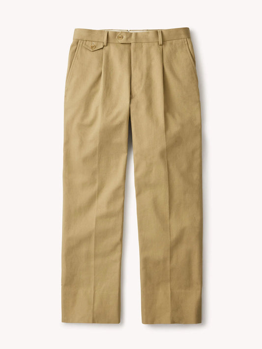 Classic Khaki Hollywood Pleated Trouser