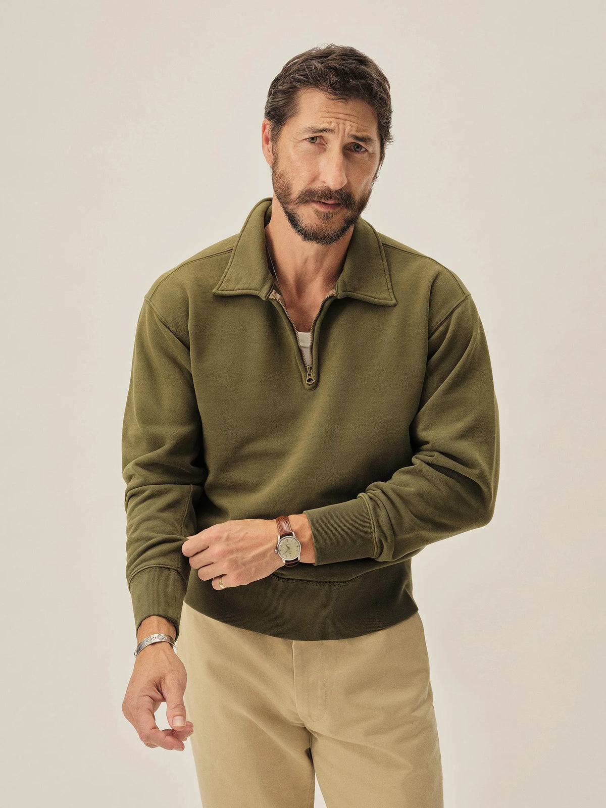 Jungle Green Venice Wash Welterweight Quarter Zip