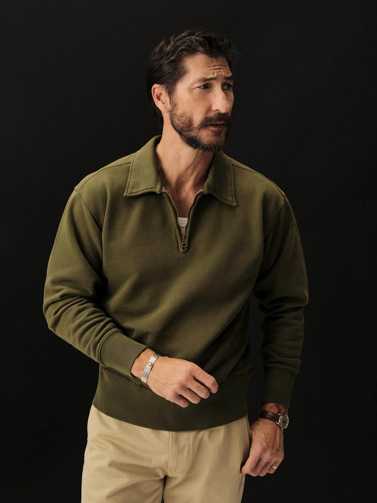 Jungle Green Venice Wash Welterweight Quarter Zip