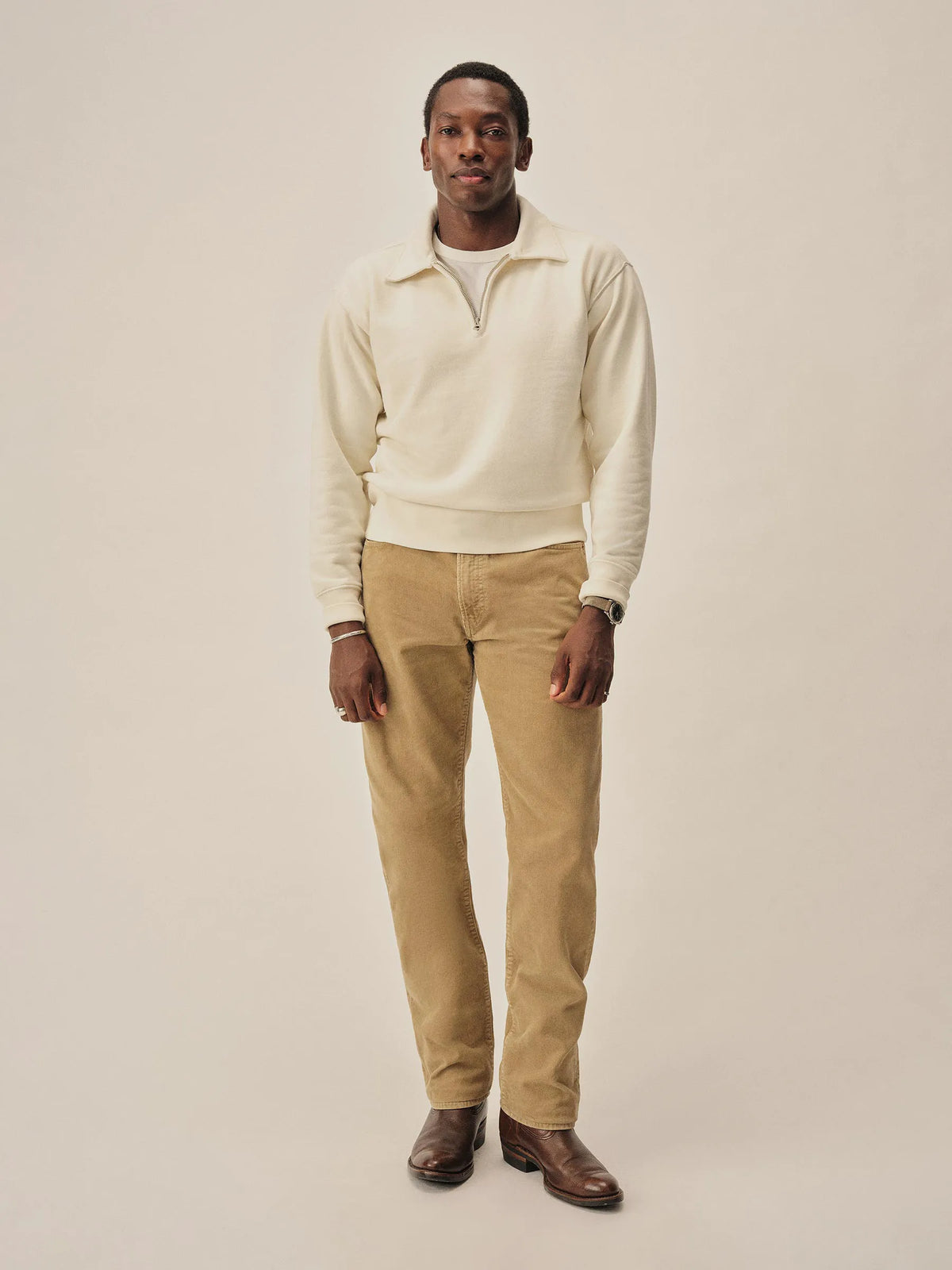 White Welterweight Quarter Zip