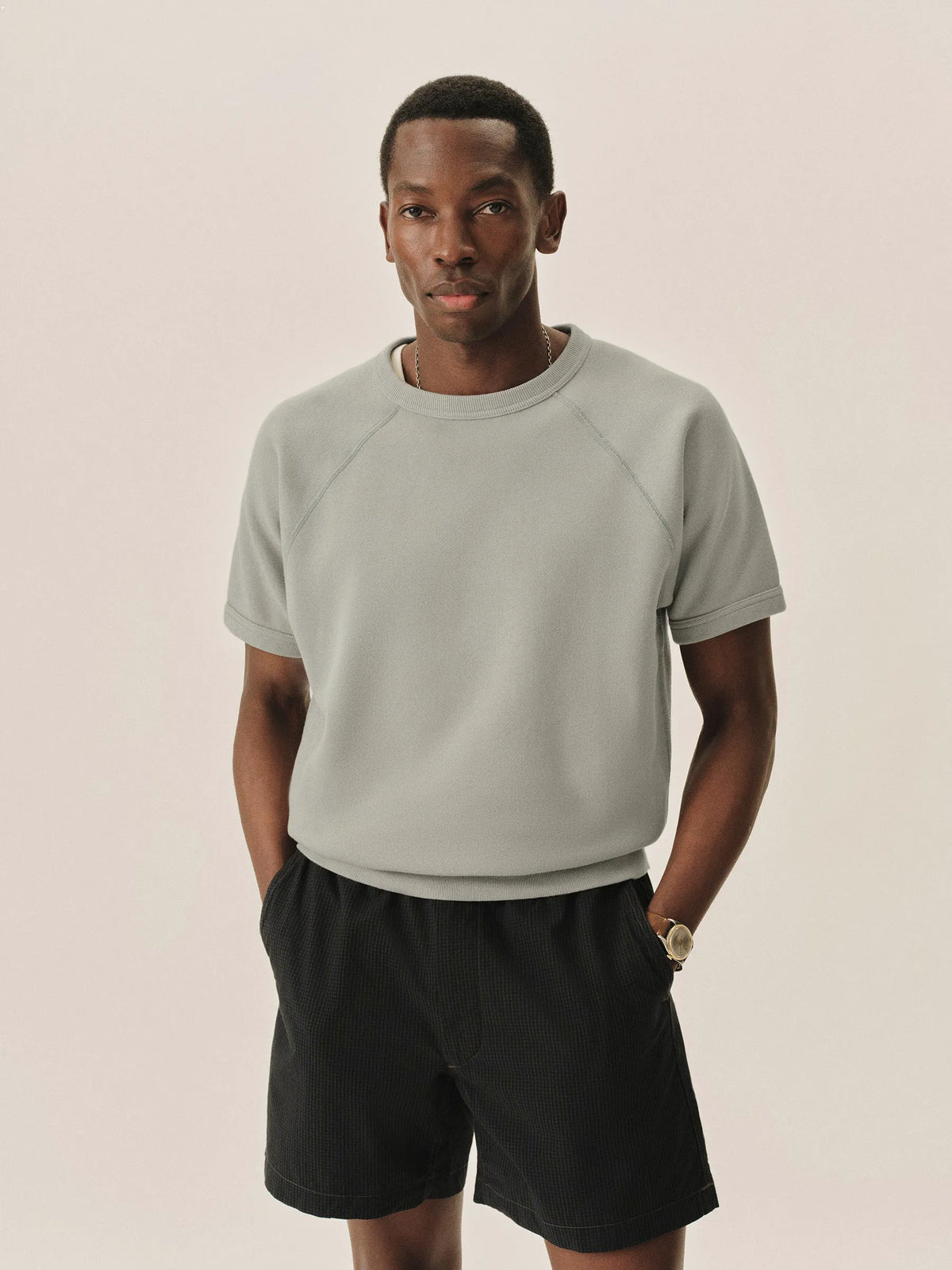 Blue Fescue Venice Wash Featherweight Terry S/S Raglan Crewneck