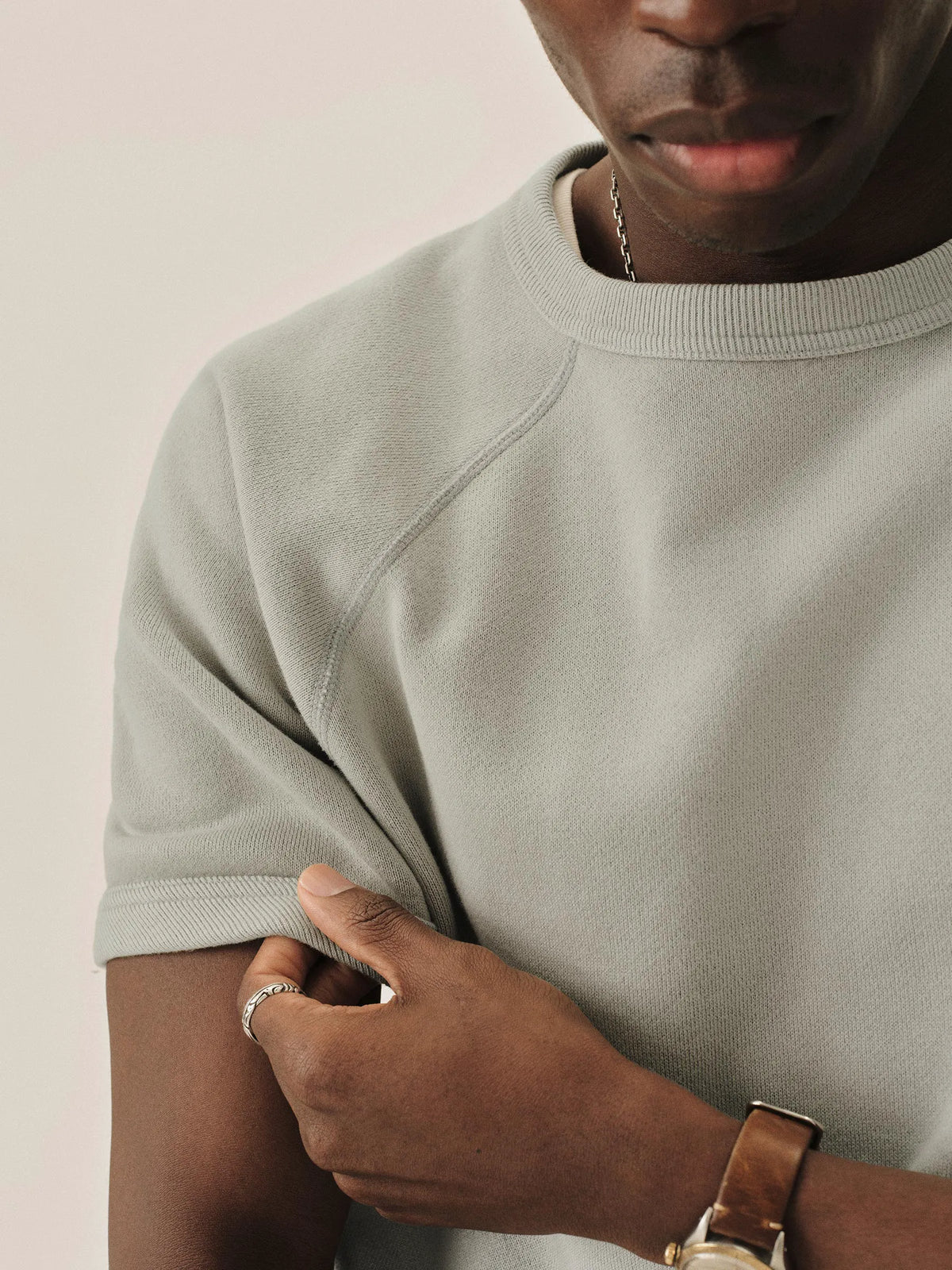 Blue Fescue Venice Wash Featherweight Terry S/S Raglan Crewneck