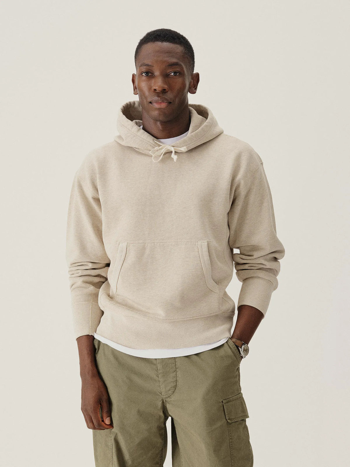 Heather Oat Welterweight Hooded Sweatshirt