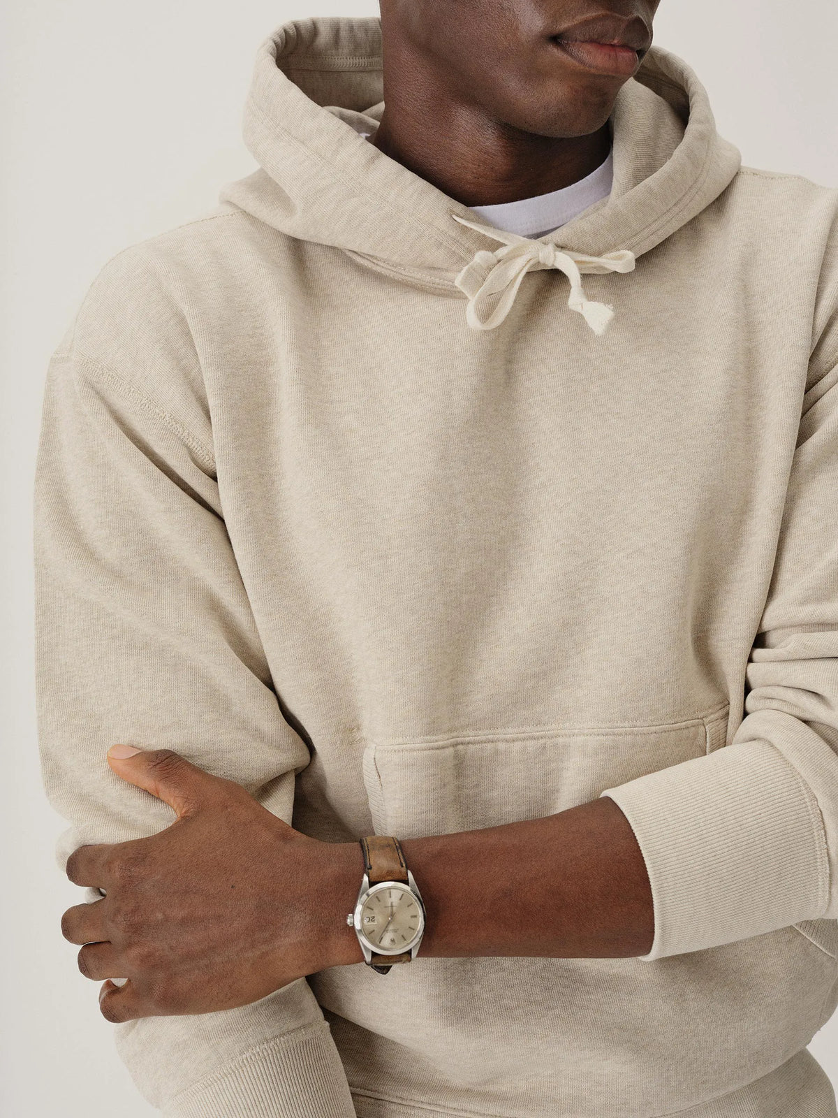 Heather Oat Welterweight Hooded Sweatshirt