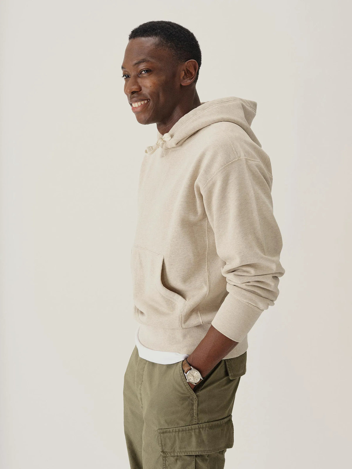 Heather Oat Welterweight Hooded Sweatshirt