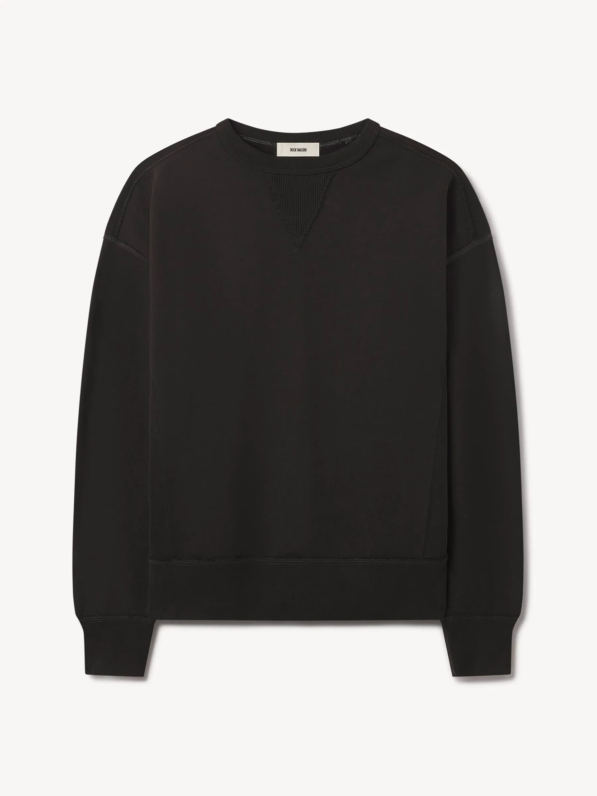 Black Sunfade Welterweight Double V Crew Sweatshirt