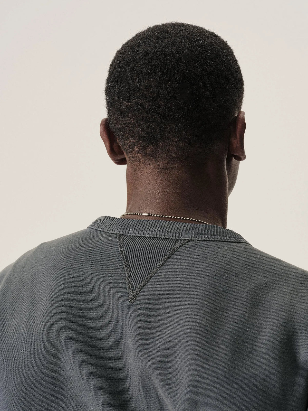 Navy Sunfade Welterweight Double V Crew Sweatshirt