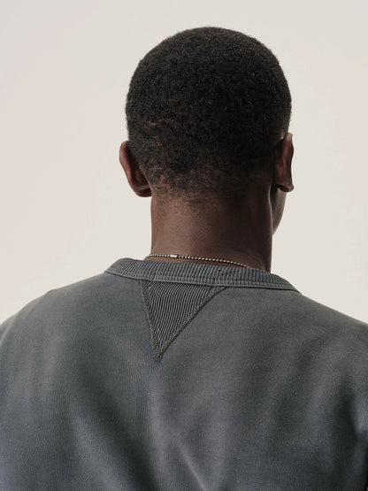 Navy Sunfade Welterweight Double V Crew Sweatshirt