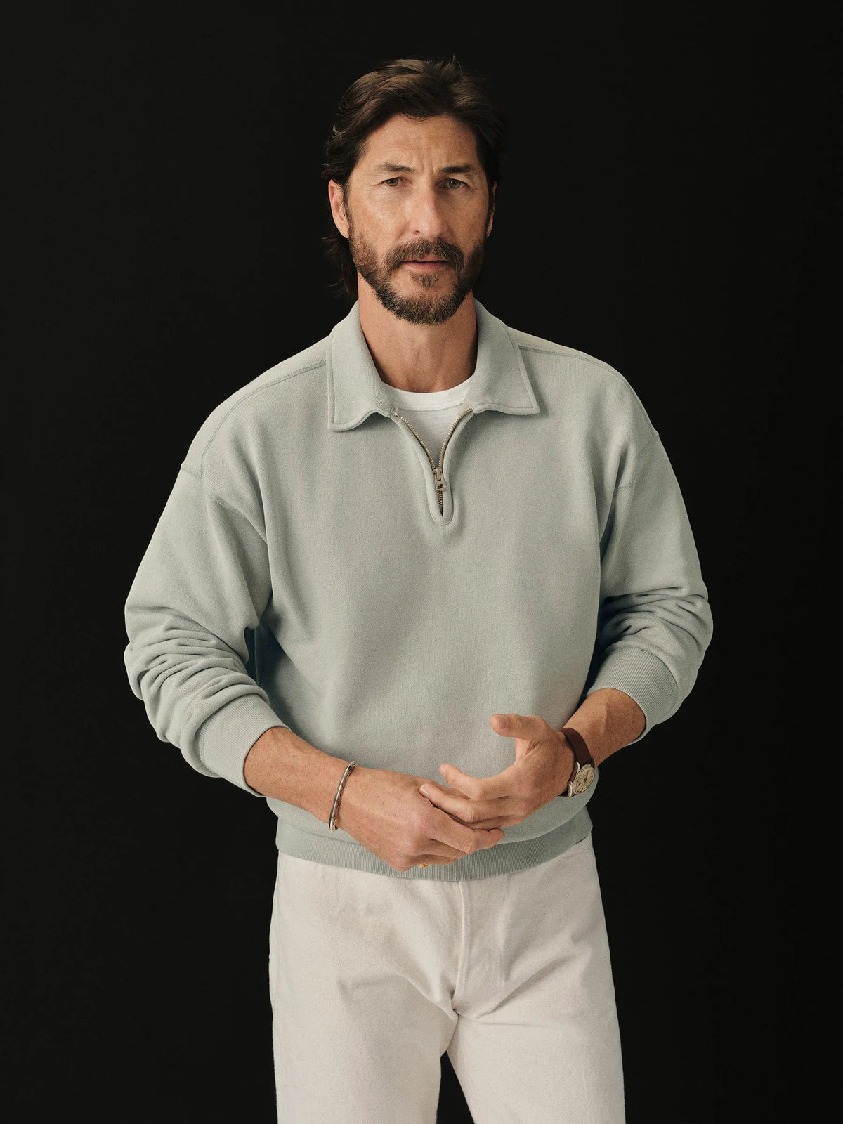 Blue Fescue Venice Wash Featherweight Terry Quarter Zip