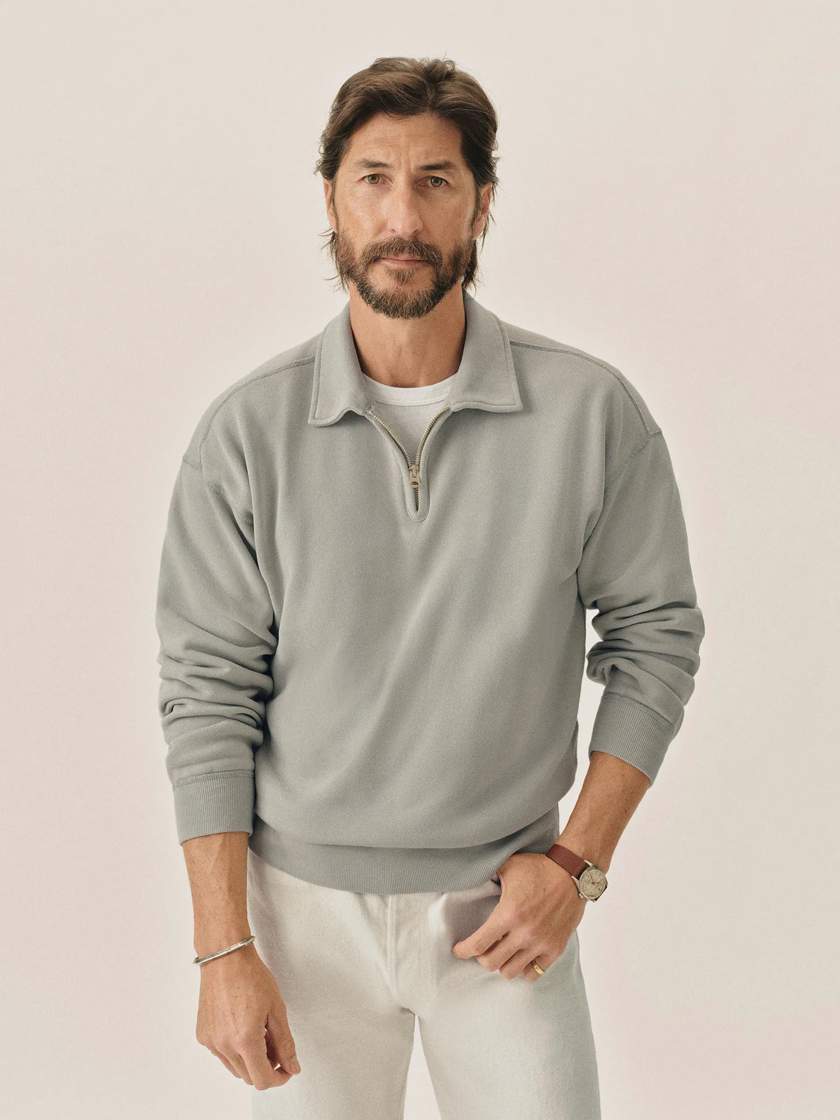 Blue Fescue Venice Wash Featherweight Terry Quarter Zip