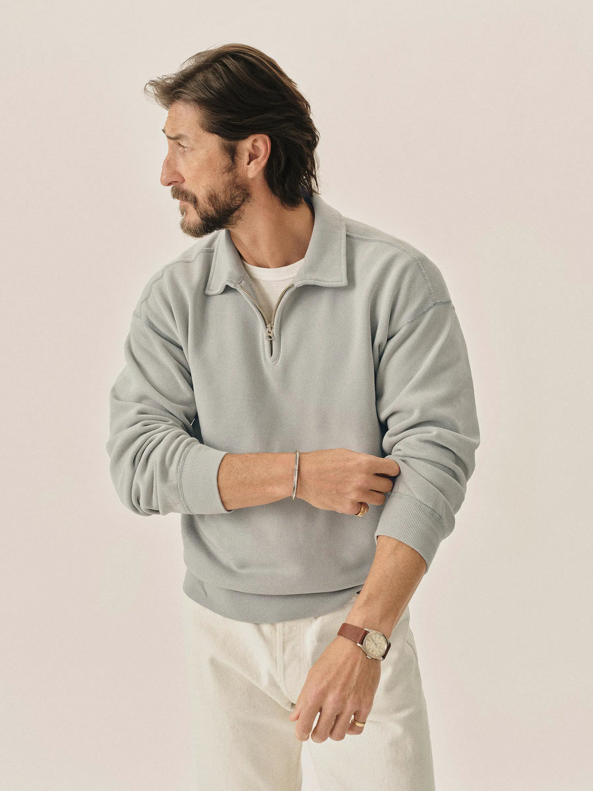Blue Fescue Venice Wash Featherweight Terry Quarter Zip