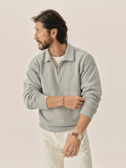 Blue Fescue Venice Wash Featherweight Terry Quarter Zip