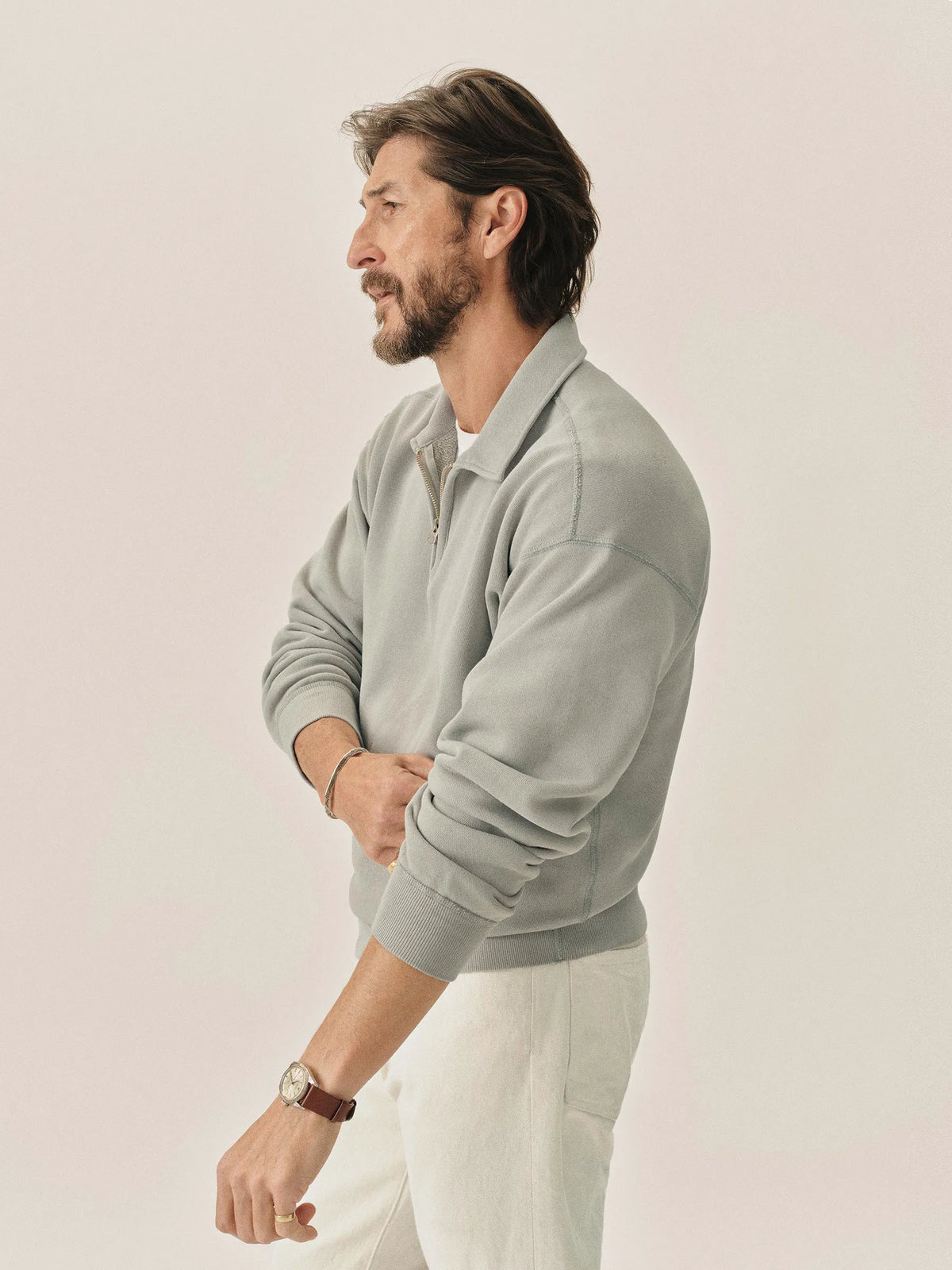 Blue Fescue Venice Wash Featherweight Terry Quarter Zip