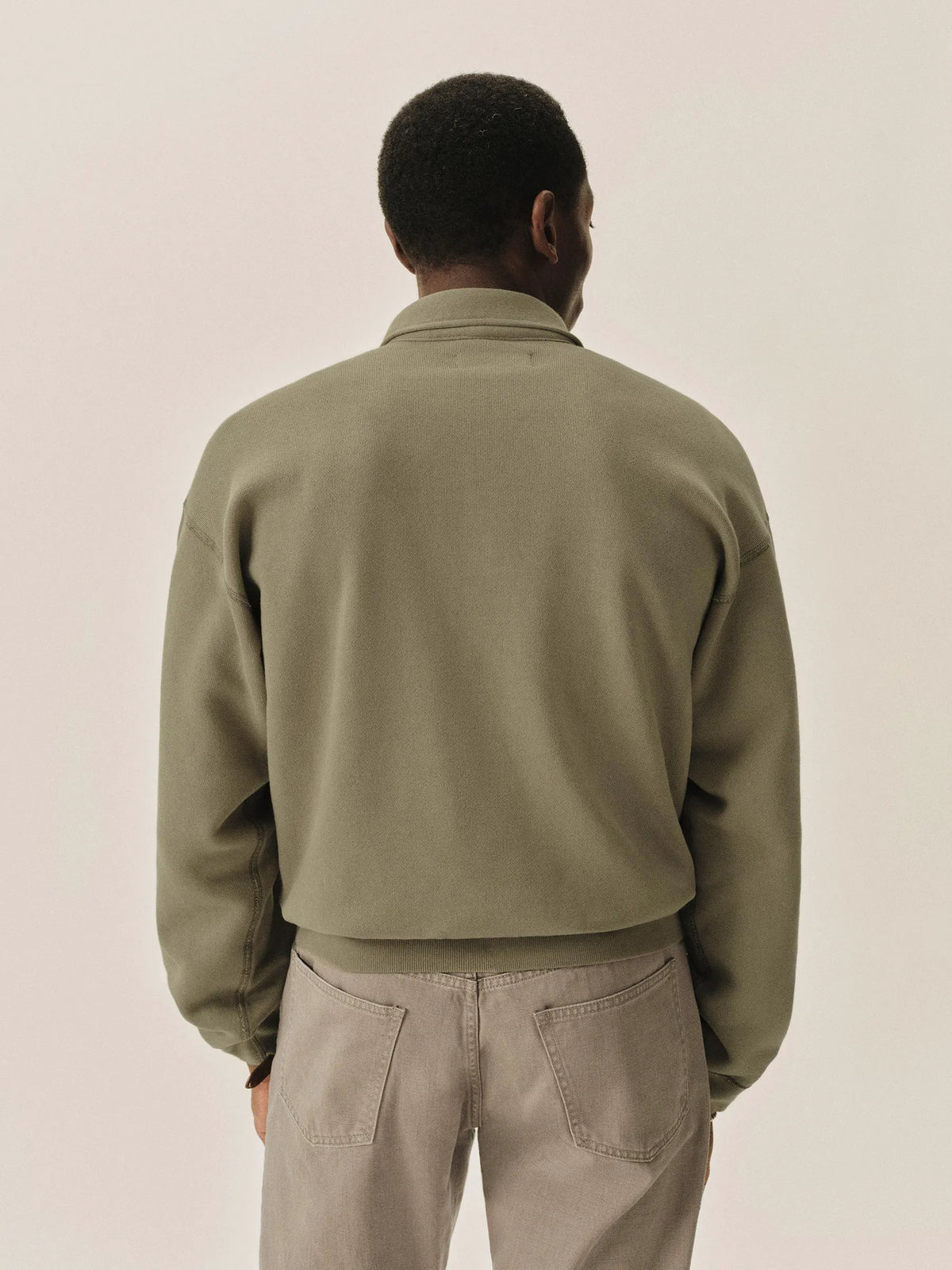Faded Olive Venice Wash Featherweight Terry Quarter Zip