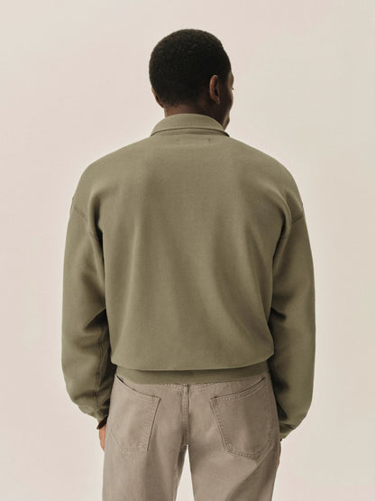 Faded Olive Venice Wash Featherweight Terry Quarter Zip