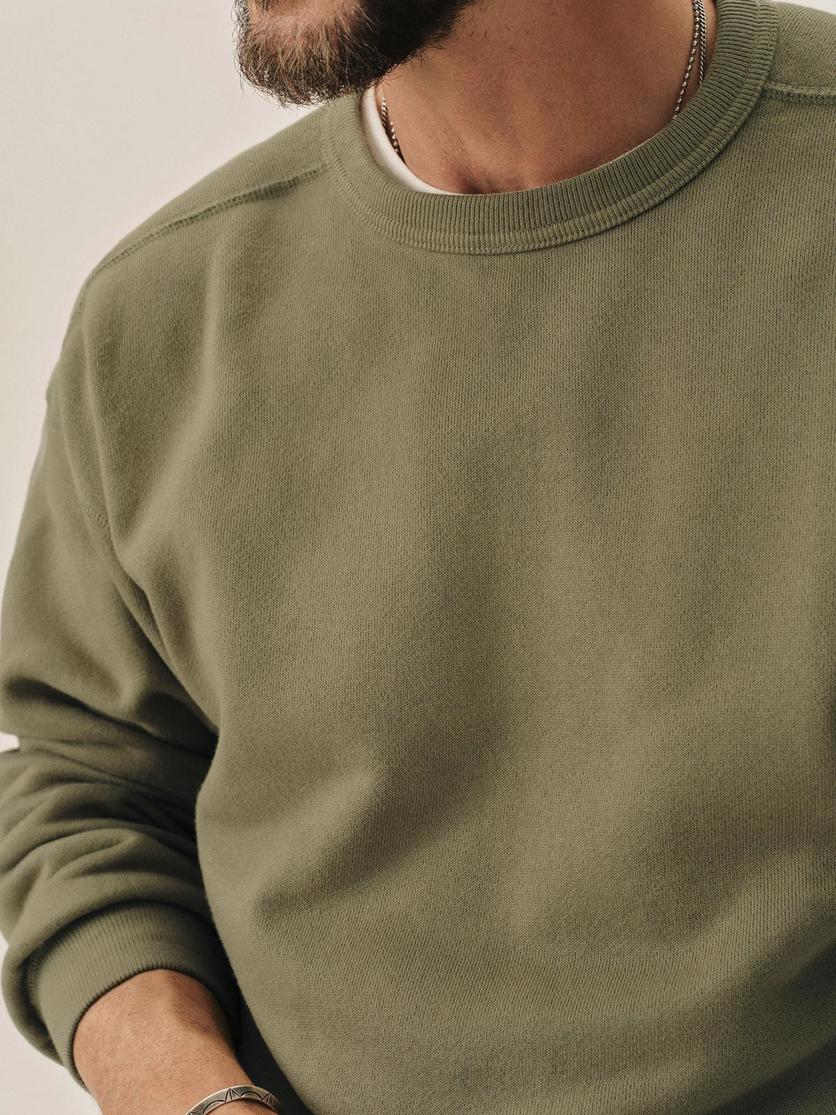 Faded Olive Venice Wash Featherweight Terry Crewneck