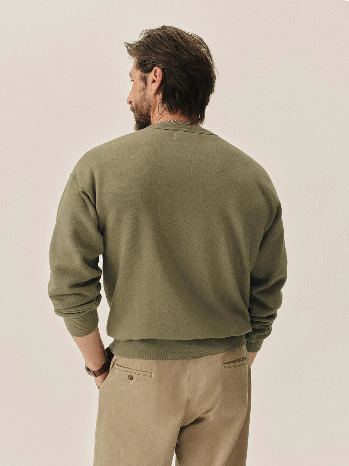 Faded Olive Venice Wash Featherweight Terry Crewneck