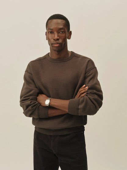 Olive Brown Featherweight Terry Crewneck