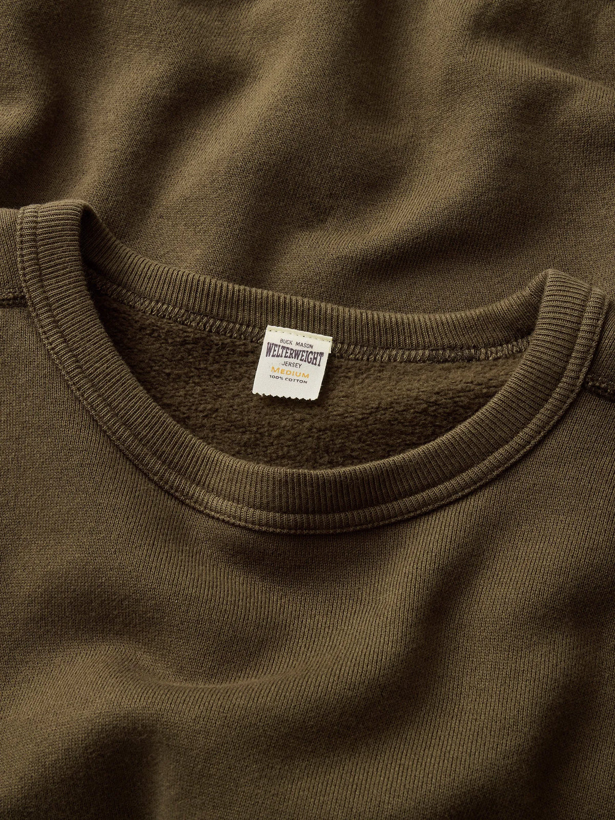 Olive Brown Featherweight Terry Crewneck