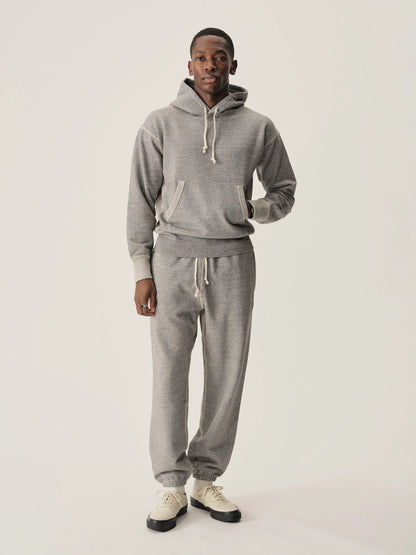 Two Tone Heather Grey Welterweight Hooded Sweatshirt