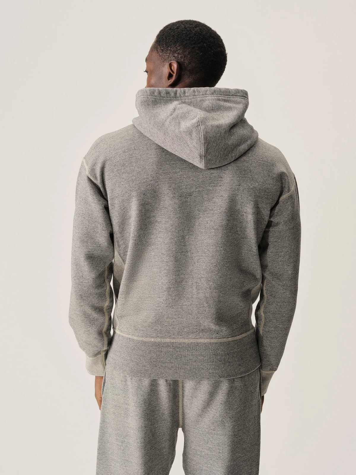 Two Tone Heather Grey Welterweight Hooded Sweatshirt