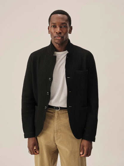 Black Felted Chore Coat