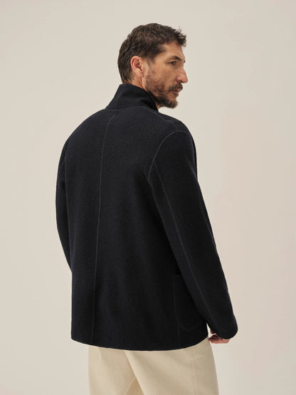 Navy Felted Chore Coat