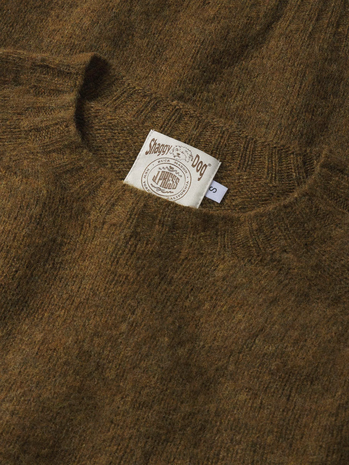 J.Press × Buck Mason Dark Olive Shaggy Dog Sweater