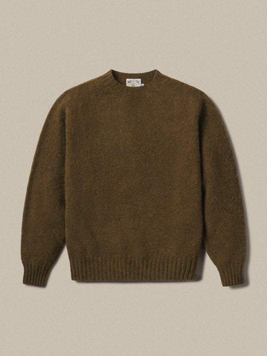 J.Press × Buck Mason Dark Olive Shaggy Dog Sweater