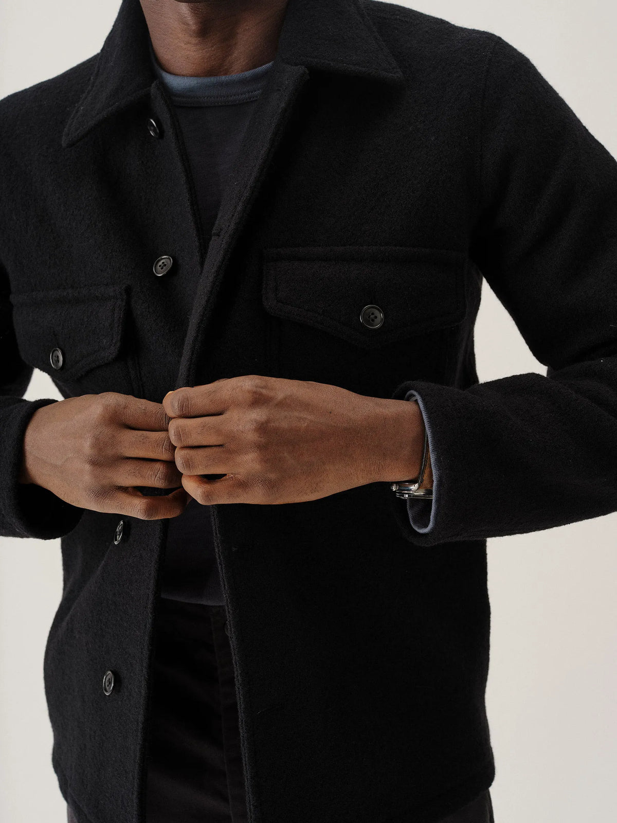 Black Felted Field Shirt