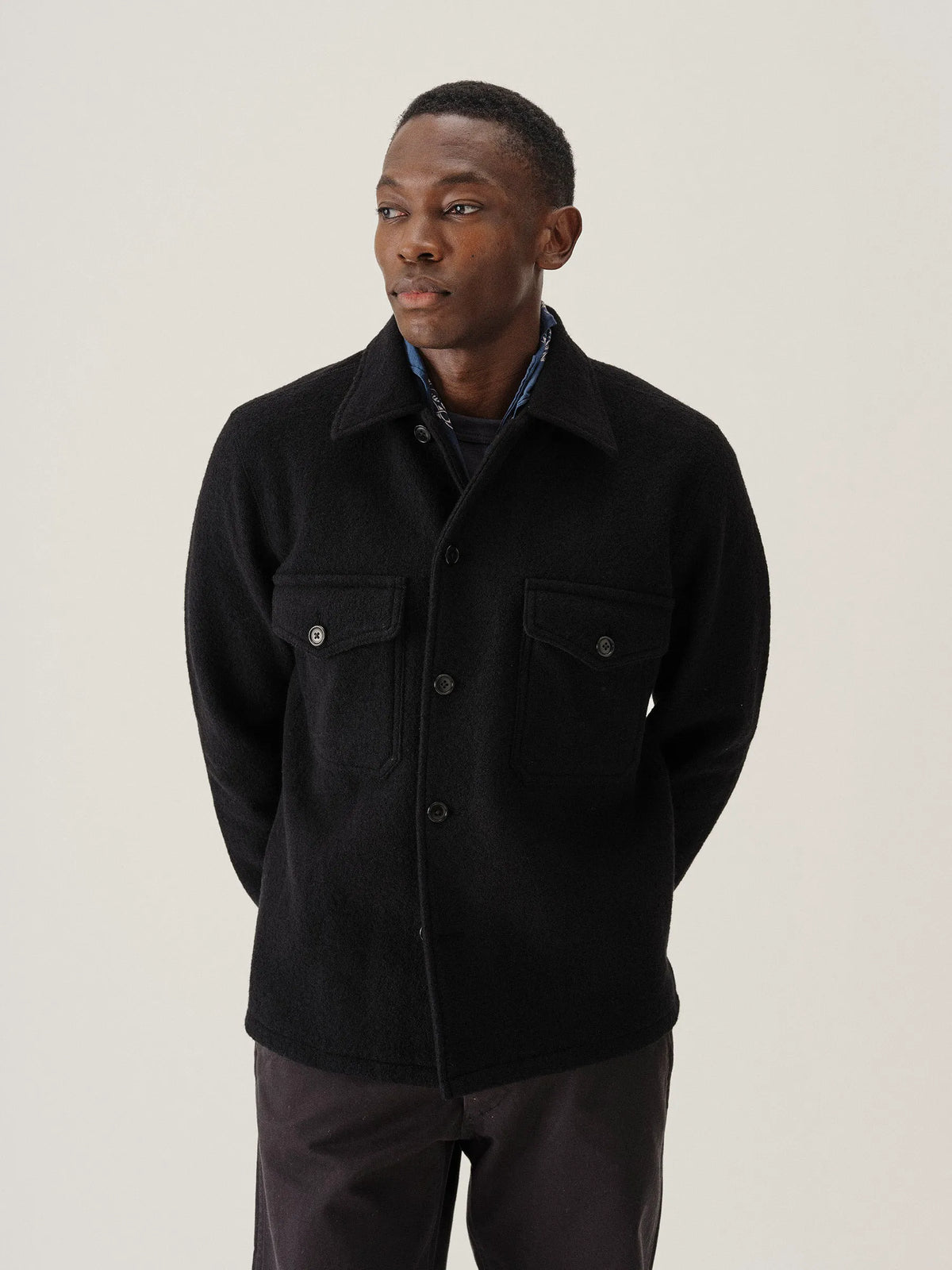 Black Felted Field Shirt
