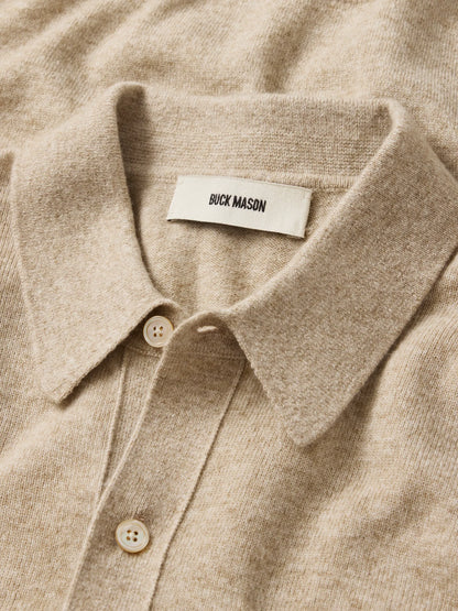 Beach Pebble California Cashmere Collared Cardigan