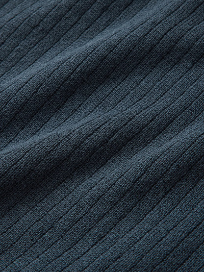 Washed Navy Yuma Hemp Rib Knit Pocket Tee