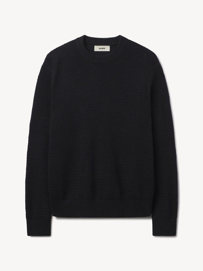 Dark Navy Rope-Knit Yuma Hemp Crew