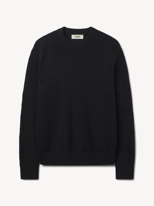 Dark Navy Rope-Knit Yuma Hemp Crew