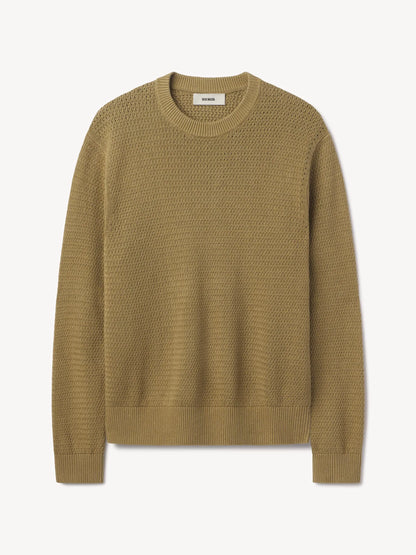 Golden Khaki Rope-Knit Yuma Hemp Crew