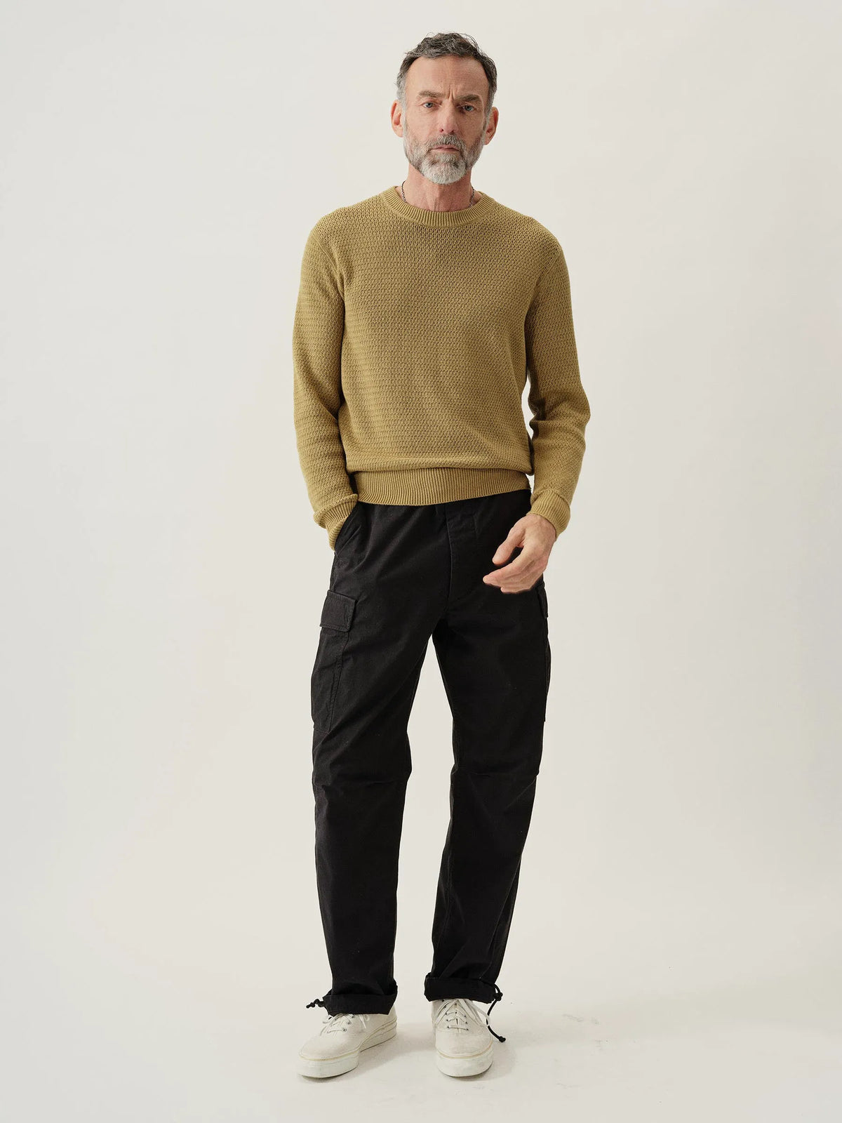 Golden Khaki Rope-Knit Yuma Hemp Crew