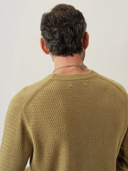 Golden Khaki Rope-Knit Yuma Hemp Crew