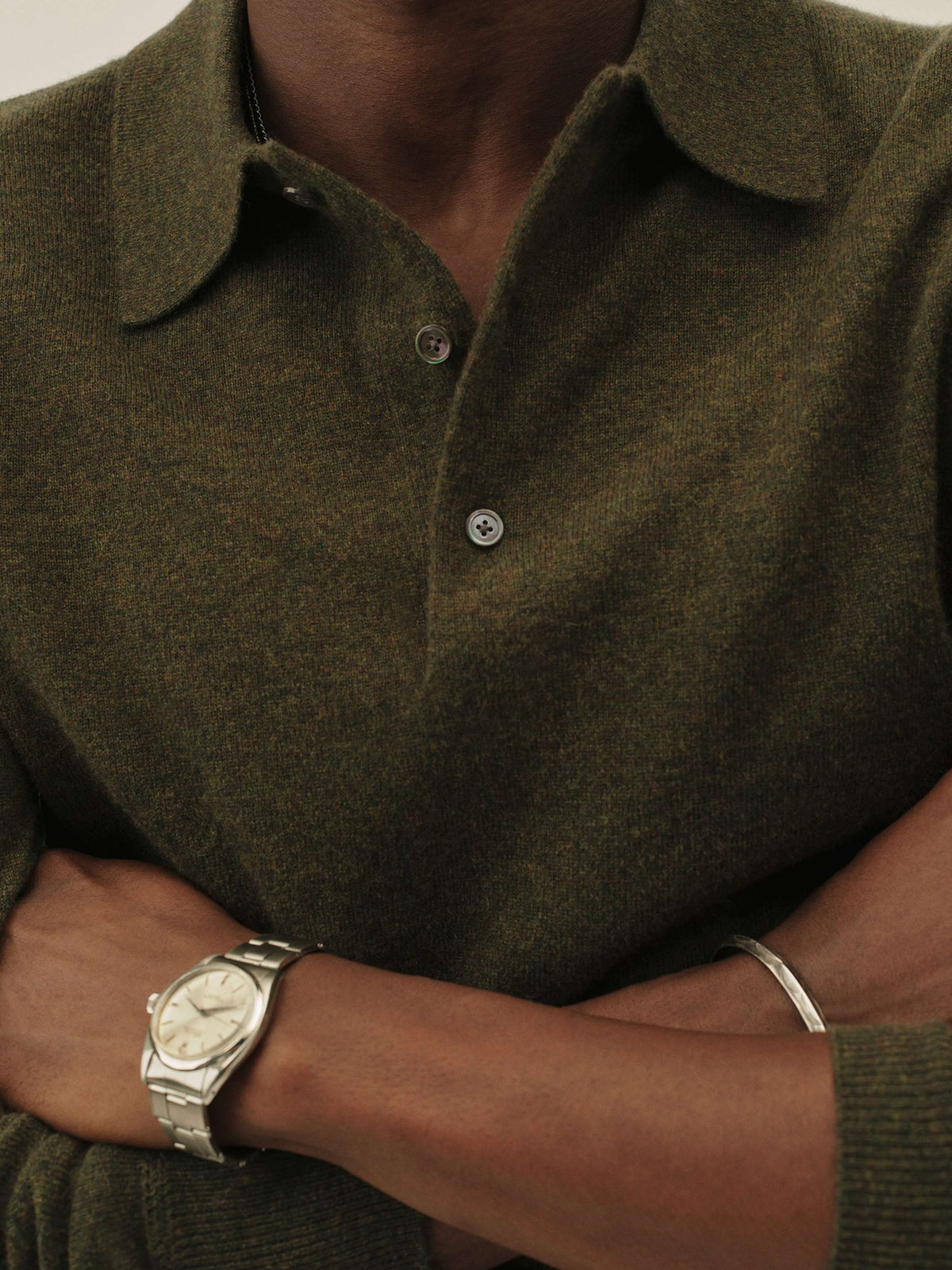 Heather Olive California Cashmere Polo