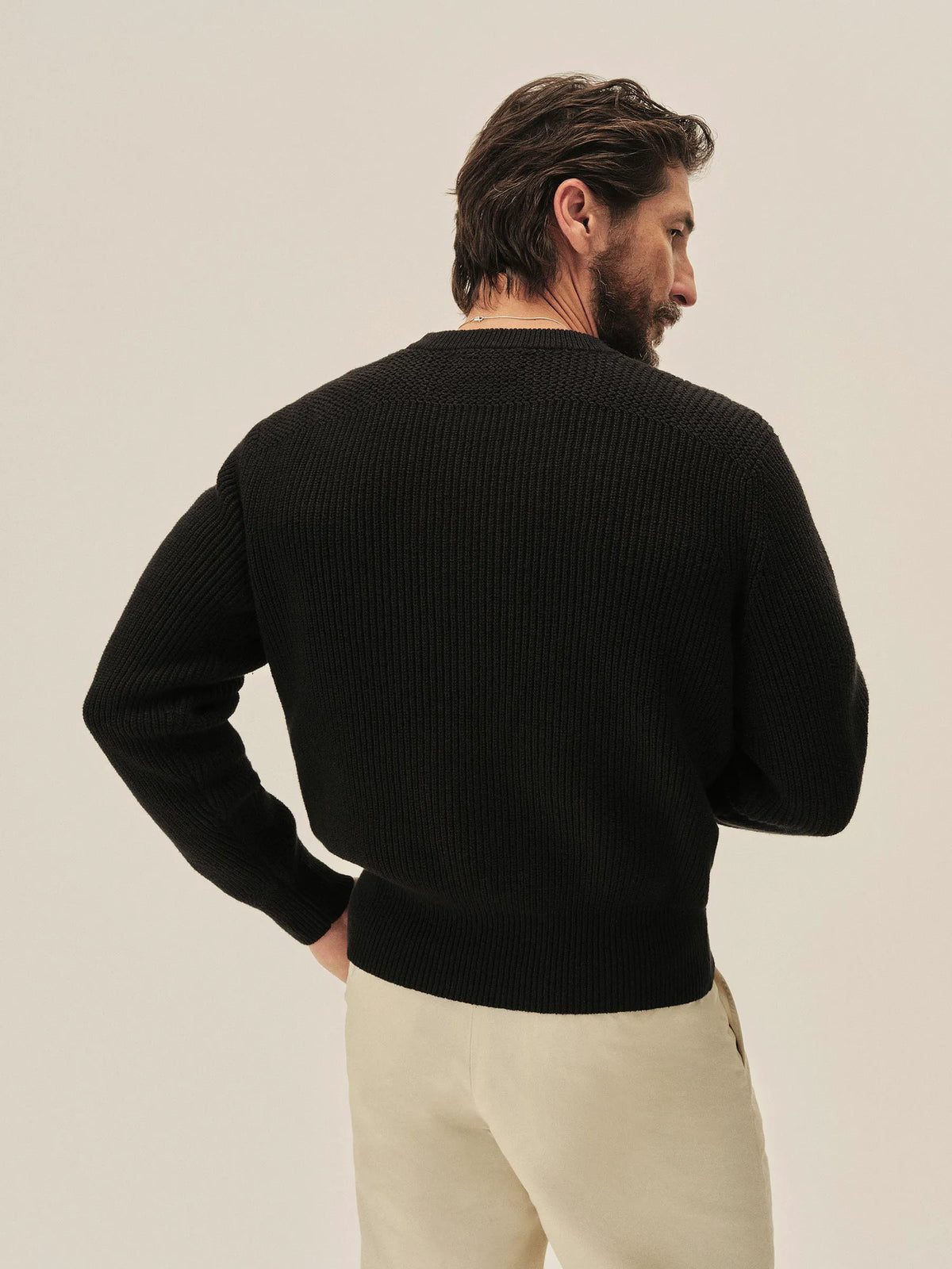 Black Seafarer Cotton Rib Crew