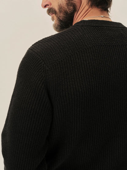 Black Seafarer Cotton Rib Crew