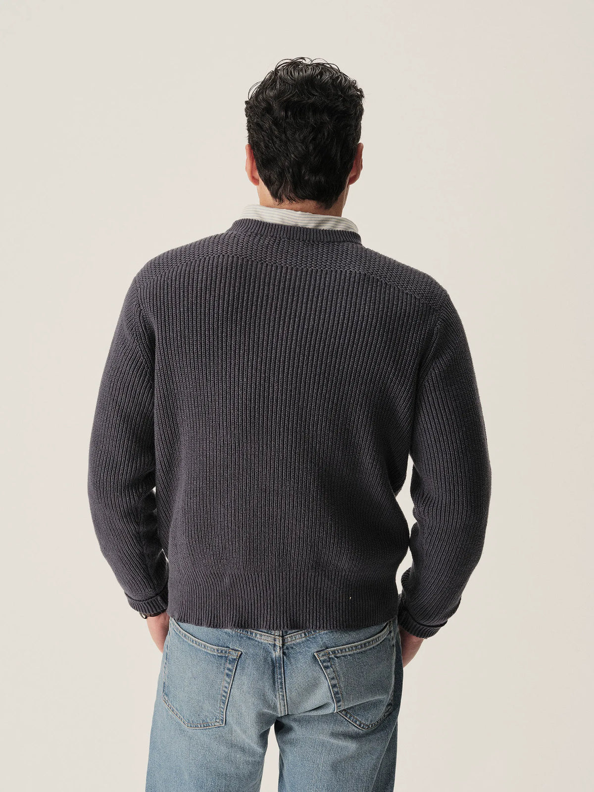 Faded Indigo Seafarer Cotton Rib Crew