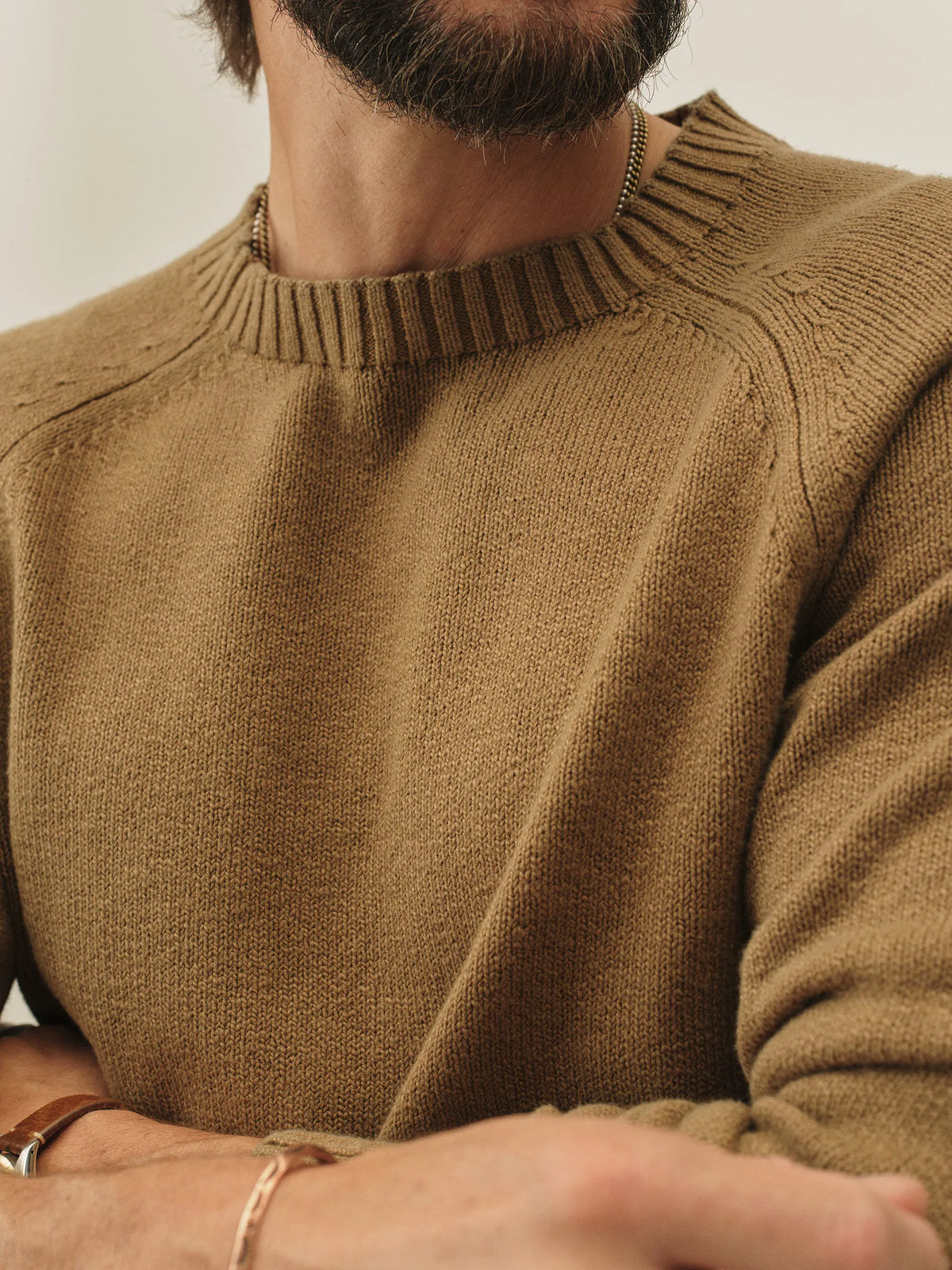Sepia Brown Seafarer Traveler Cotton Crew