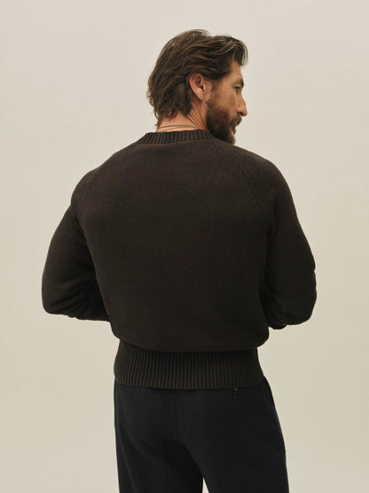 Faded Black Venice Wash Seafarer Traveler Cotton Crew