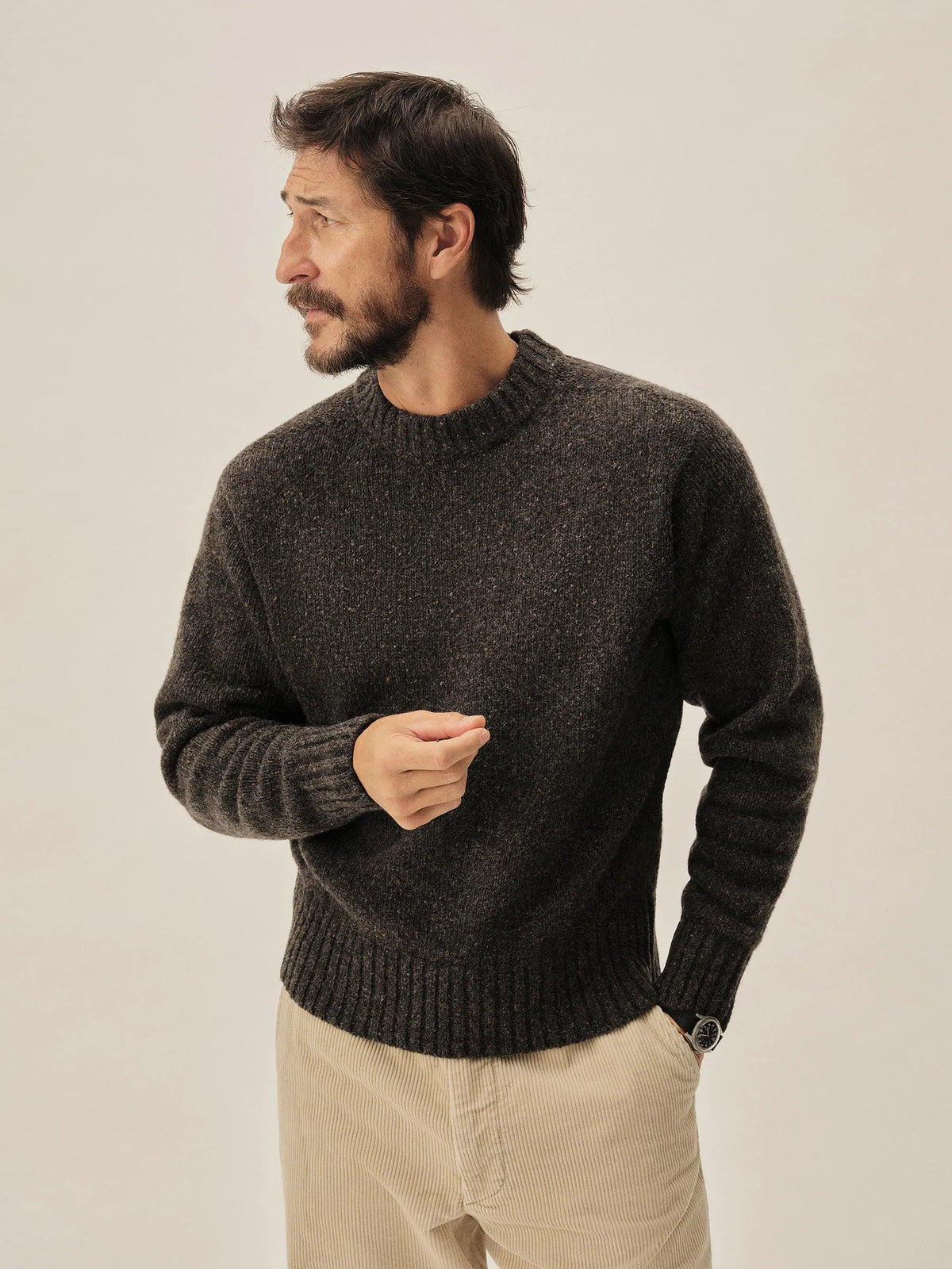 Bed Rock Seastack Wool Tweed Mock Turtleneck