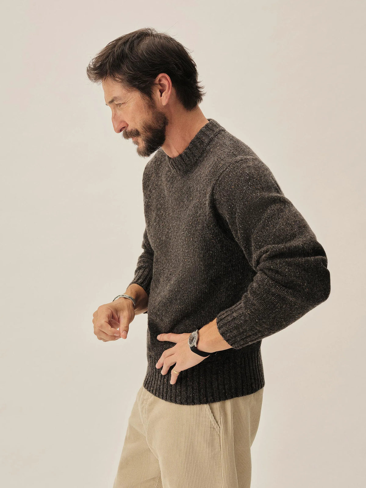 Bed Rock Seastack Wool Tweed Mock Turtleneck
