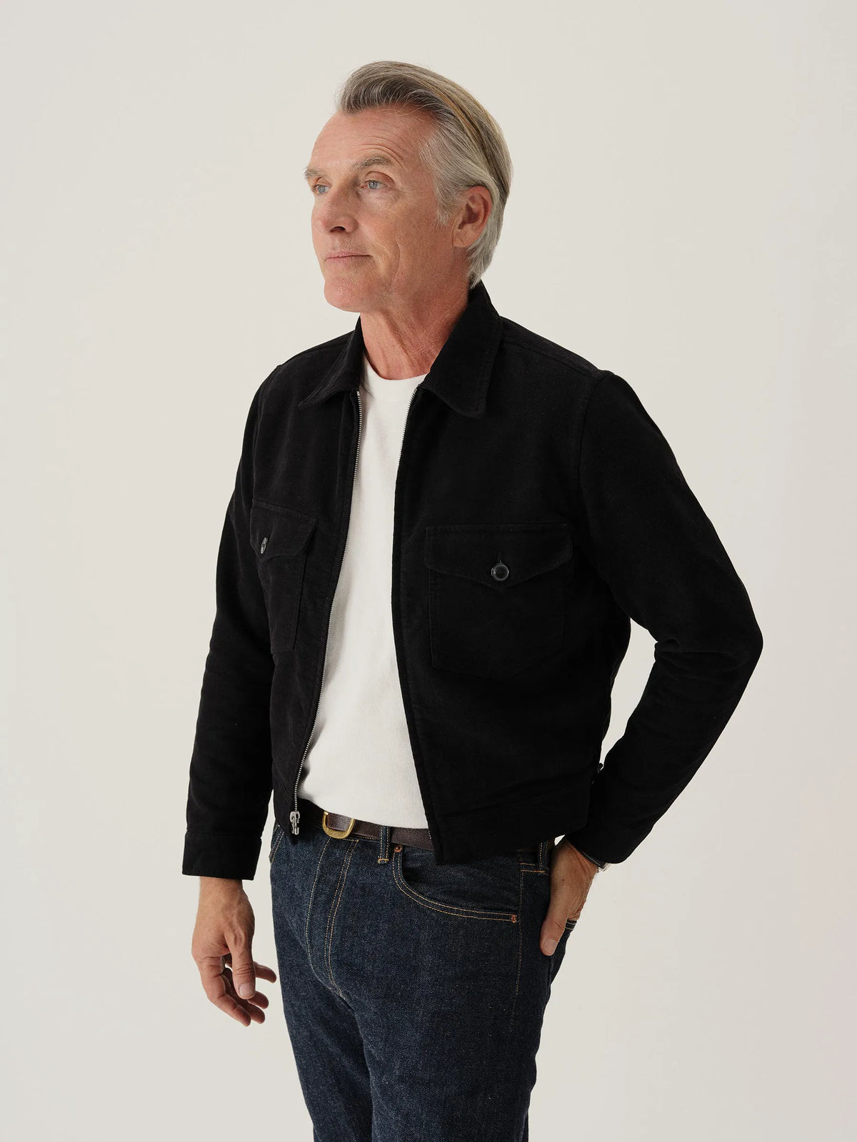 Black Italian Doeskin Station Jacket