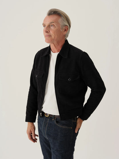 Black Italian Doeskin Station Jacket