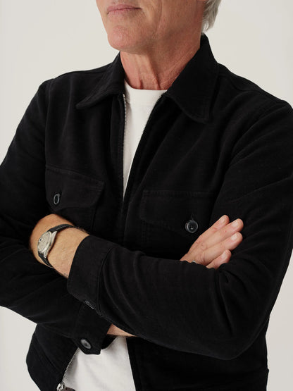 Black Italian Doeskin Station Jacket