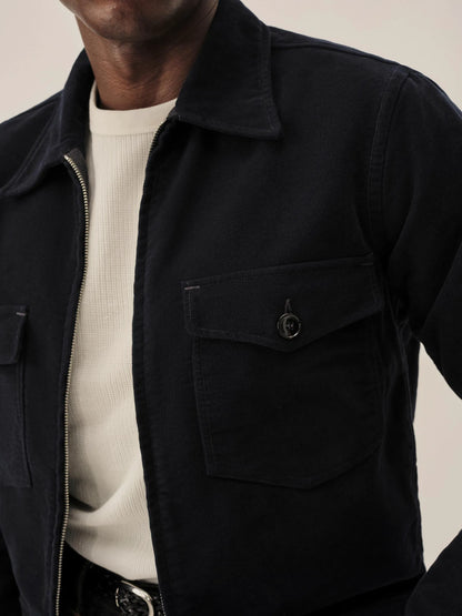 Midnight Italian Doeskin Station Jacket